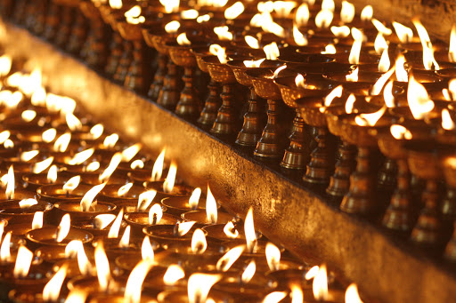 Another stunning photo of Vikas's - Tibetan butter lamps inside a temple