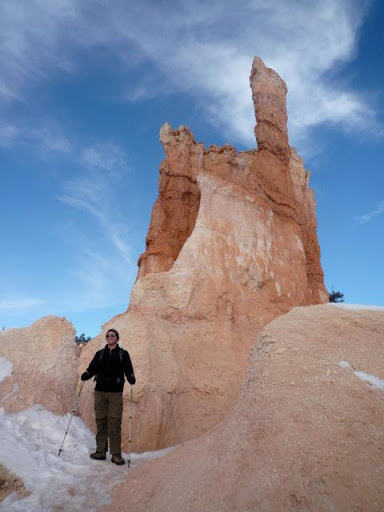 Molly Bloom - Jonathan in Bryce Canyon - The trail was icy, but we had poles and crampons, proving that New Yorkers come prepared!