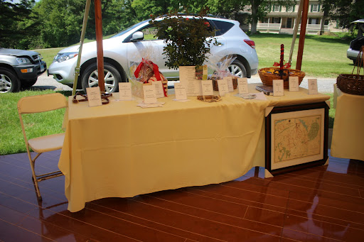 This was the raffle table - I offered a basket of Martha Stewart Living products. There were also gift certificates to local restaurants, a wine basket, jams and jellies, a halter, and a framed BRLA trail map.