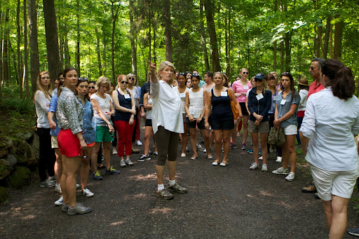 Deep in the woods, I told the group about the great number of trees that have been ruined in the many storms that blow through here.