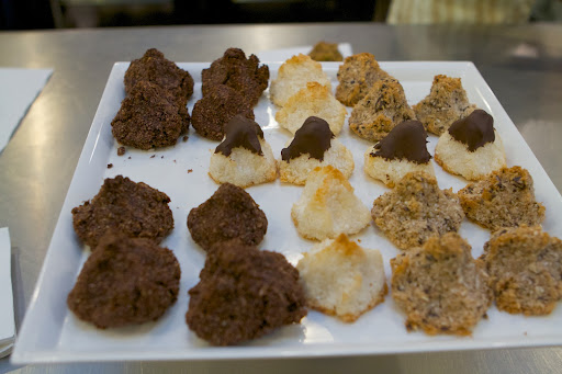 Macaroons! Chocolate, plain coconut, plain with chocolate, and chocolate chip - I like plain coconut the best.