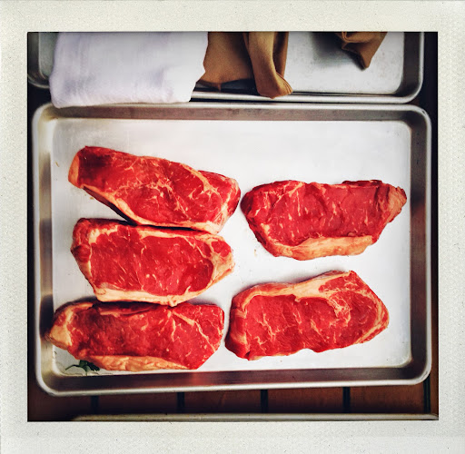 We also had locally grown, grass fed steaks from Maine purchased from our favorite Sunset Acres Farm and Dairy in Brooksville Maine. Bob Bowen and Annie Bossi also produce farmstead goat cheese, eggs, lamb, pork and poultry. http://www.sunsetacresfarm.com
