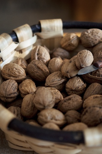 We were about two or three weeks early for the walnut harvest, but bowl of the previous season's nuts seemed to be everywhere we turned.