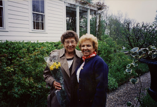 We all need to work harder on social skills—visiting, remembering birthdays, taking trips together—with both friends and family. Here is my mother, Martha Kostyra, with her friend, artist Camille Haner, in Westport, Connecticut, in 2000.