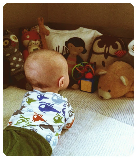 Nash, 3 months old doing tummy time