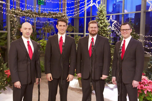 This is the fabulous New York Polyphony - Craig Phillips (bass), Christopher Herbert (baritone), Geoffrey Williams (countertenor), and Steven Wilson (tenor) - They opened the show with the beautiful 'Gabriel’s Message,' a traditional holiday carol.