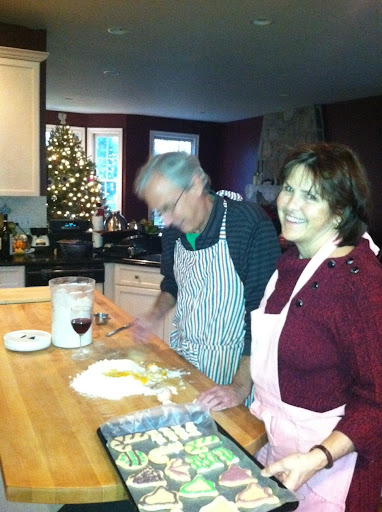 Allison Catliota - My mom and dad making homemade pasta for our Christmas Eve Tradition of 'Favorite Foods Meal'. Each family member chooses their favorite food from that year and we spend the day cooking the meal together.