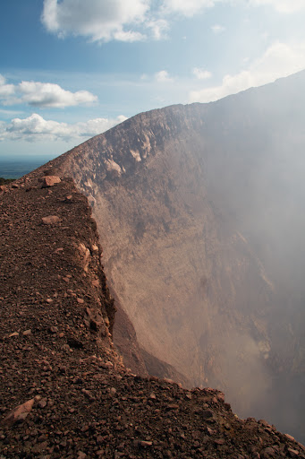 The inside of the crater - Telica is one of the most active volcanoes in Nicaragua, last erupting in 2008. The sulfur smell is so strong that it became difficult to breathe after 5 minutes of standing near the rim.