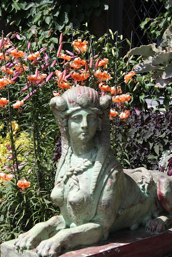 I bought this pair of glazed terra-cotta sphinxes at an art gallery auction.