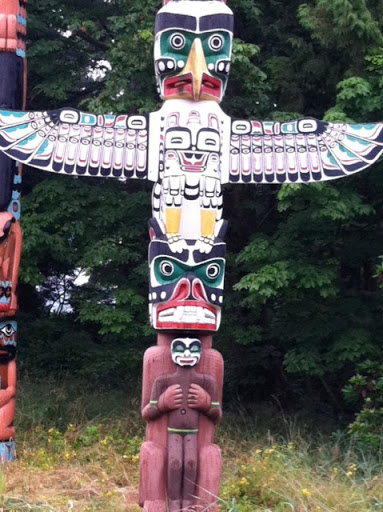 We rented bikes and one of our first stops was Brockton Point. It's the most visited tourist attraction in British Columbia and the home of an amazing collection of totem poles.