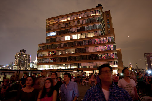 MSLO employees gathered on the roof deck at the Starrett-Lehigh building in New York City, where our corporate offices are.