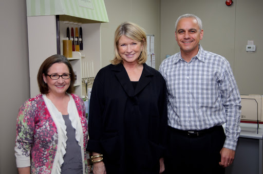 Here I am with Pam Fleischer and Ken Weiner, the wife and husband team who own and operate Creative Candles. Credit: Tim Pott