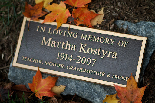 Near the birdbath, beneath a lovely red maple planted for my mother, is this very thoughtful plaque.