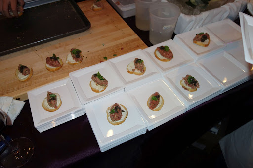 Chef Pascal served a yummy steak tartar topped with caviar.