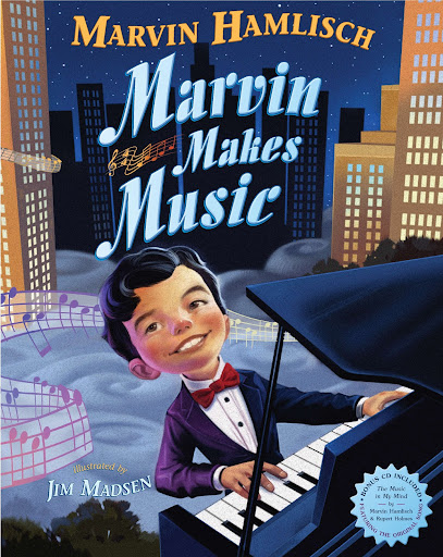 This is the cover of Marvin Makes Music, a delightful childrens' book!