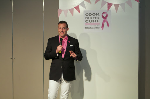 Eric Brinker entertained the crowd with the story and goals of Susan G. Komen society, and inspired all to Cook for the Cure.