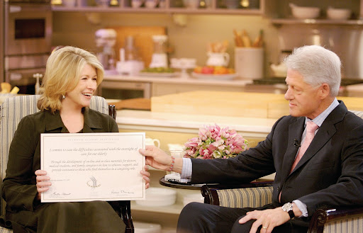 Here I am on my show with former President Bill Clinton in 2007. I was announcing my pledge to the Clinton Global Health Initiative to support caregivers of the elderly.