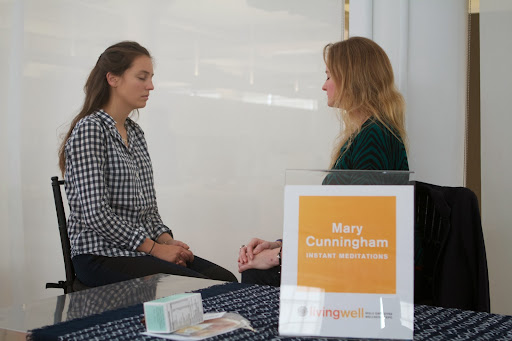 Mary Cunningham of Instant Meditations specializes in meditation through visualization. She teaches her clients how to overcome stress and anxiety with her specialized techniques.