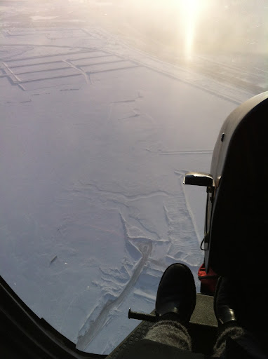 I got to sit in the front seat of the helicopter. The window went from above my head to below my feet! It was exhilarating, not scary at all.