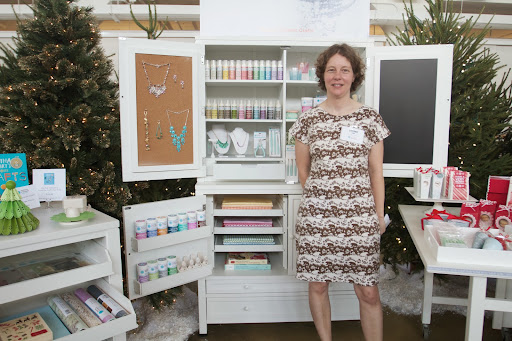 During the editor lunch, we had product designers at each vignette talking about the wares. Here is Stefenie Lynen at our Martha Stewart Crafts vignette.