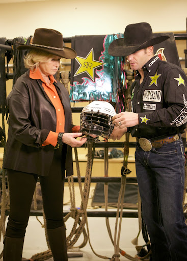 We then discussed headgear. The PBR leaves the choice of headwear up to the individual rider. Riders may choose to wear only a cowboy hat out of a sense of tradition, or because they feel helmets interfere with balance and vision.