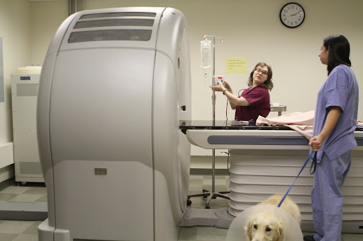 This is an Aquilion 16 CT Scanner. During a CT exam, a patient lies on the table and is slowly moved into the large donut-shaped opening of the scanner, where X-ray beams create hundreds of cross sectional pictures of the patient's body.