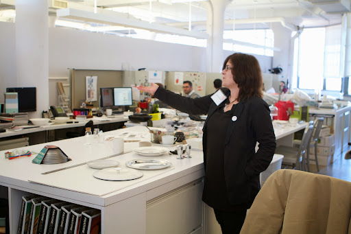 Hannah Milman, SVP of Crafts and Holiday, gives wonderful tours of our space at Starrett. Hannah introduced the product developers on our merchandise team.