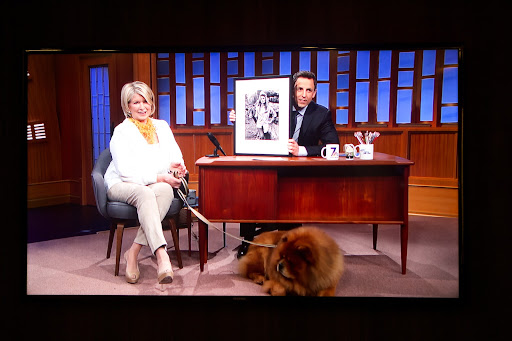 Seth mentioned that he has a photo of me hanging in his dressing room, which he tried to hide from his wife, Alexi.