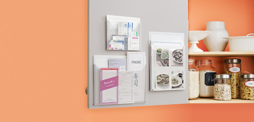 Pockets - A convenient, easy way to keep clutter off your countertops, these pockets can hang in a variety of places. Their stylish finish makes them pretty enough to use in the kitchen, office, or near the front door.