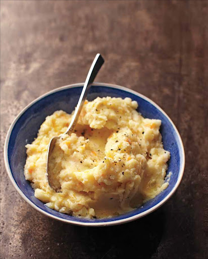 Mashed White Beans and Vegetables - Mashed potatoes head in a new, healthier direction, incorporating extra vegetables, like onion, celery, and carrot, as well as white beans for protein and a silky texture. Plus, there's no butter or cream, so it's vegan friendly.