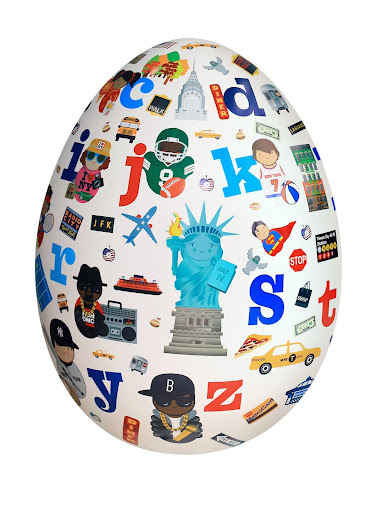 Joanne Holbrook - An Alphabet of New York features landmarks, famous characters, foods and sights familiar to children, who can engage with and discover new details at every turn and follow the alphabet around the egg from top to bottom – a mini-hunt in itself! Current price: $2000.