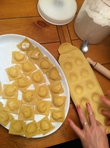 Allison Catliota - This year our meal consisted of homemade ravioli, lobster tails, steak, chorizo sausage, baked clams, and chocolate silk pie.