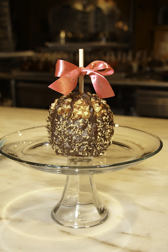 This is an Almond Turtle with Dark Belgian Chocolate Caramel Apple.