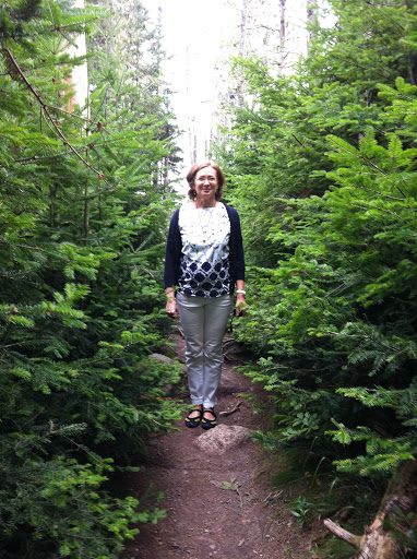 Gael Towey and I let out a sigh at the same time when we came up to this pretty alley of fir trees.