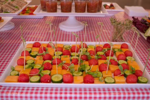 This appetizer platter of cool and crunchy melon and cucumber was inspired by the cover of the Martha Stewart Living July/August issue.