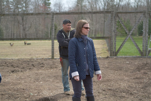 Wilmer and Kerry Byrnes - Producer, The Today Show, watched Matt at work tilling with great interest.