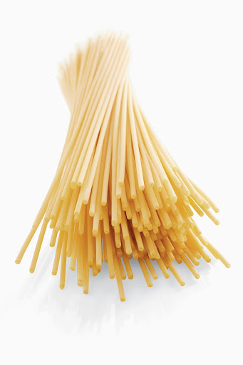 This is the bucatini. Made in Italy from the finest durum wheat semolina, our pasta dough is pressed through bronze dies and dried very slowly. This helps it to cook evenly, keep its robust flavor, and hold sauces much better.