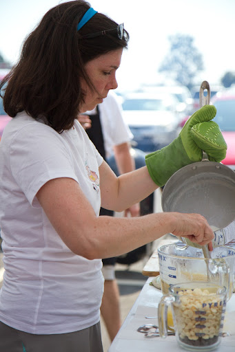 Lynn prepared a white chocolate custard filling for the Dessert entry.