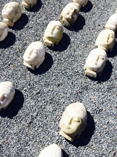 I bought one of these Buddha heads for my grandson, Truman. Truman bows and says namaste whenever he sees a Buddha.