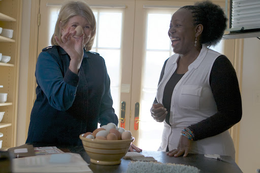 The next stop on the farm tour was the Maple Avenue house where the Home Depot shoot was taking place. Beatrice told me that she just visited the chickens and I asked her if she had ever seen a Guinea fowl egg - they're quite pointed!