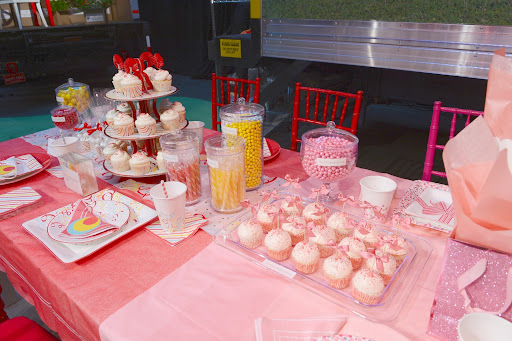 Here is a close-up of the scarlet party and the cotton candy party from the MarthaCelebrations line. jcp.com/marthacelebrations