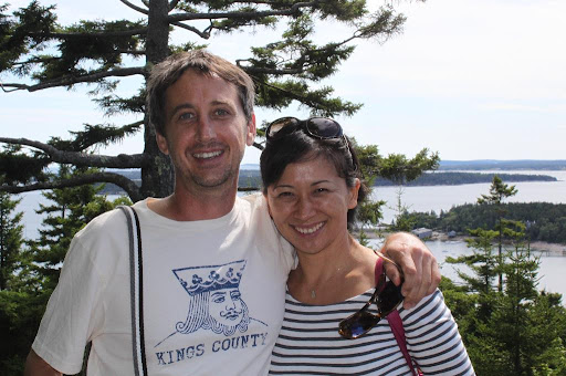 Tim and Yukiko in front of the view