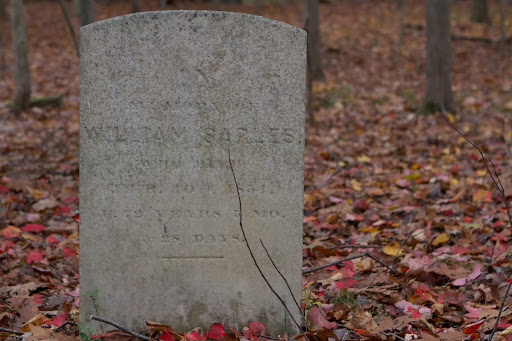 This is the grave of William Sarles, who died in 1851 at 79 years of age. The Westcotts, Millers, and Sarles were three of the original twenty-two settlers of Bedford, who came to the area in the 1680's.