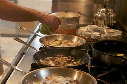 The porcinis were sautéed in olive oil.
