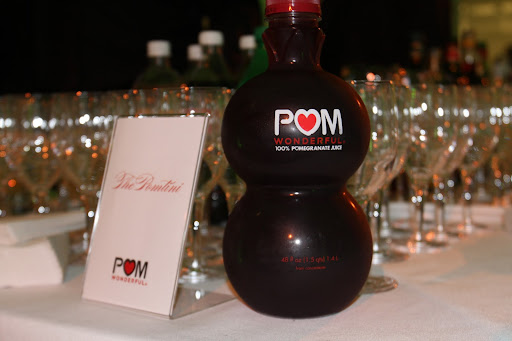Pom Wonderful donated the juice for the Pomtinis, as well as the arils, or pomegranate seeds for garnish.