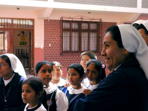 Some of the very friendly sisters and students at the school in San Vincente