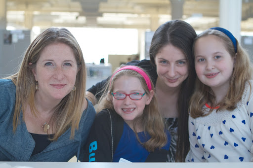 Beauty Director of Living Magazine, Melissa Goldstein and her daughter Layla with Assistant Managing Editor, MSL Paulie Dibner with Lindsay Falk