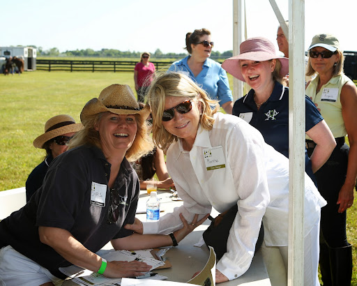Here I am at the check-in table with Christine Wise, who told me she's been an extremely dedicated fan for decades. She had no idea I would be riding was so surprised. She told me that, as a Christmas gift, Sally renews her subscription to Living since the first issue. Photo credit: Peter Marney