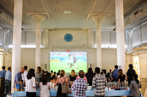 Because many of our employees followed the World Cup action, we projected the US - Germany game on June 26th. While the US did not win, everyone enjoyed the opportunity to watch the game together.