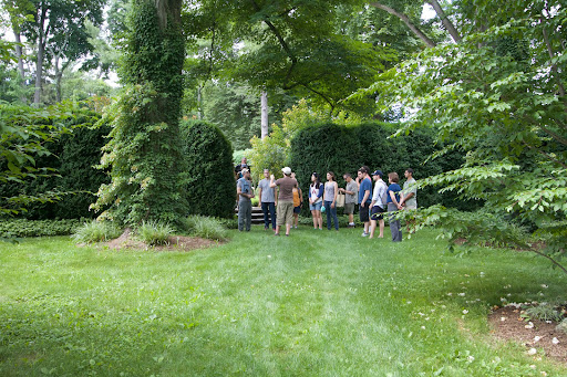 The next area of the farm was the garden behind the Summer House, planted within a wall of tall American boxwood.